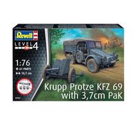 Revell 73344 Starter Kit Krupp Protze Kfz 69 & Pak scala 1:76 Kit modello in plastica non costruita con accessori
