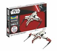 Revell 73608 Starter Kit ARC-170 Fighter scala 1:83, modellino in plastica con colori di base, colla modellino e pennello