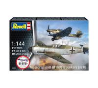 Revell 73770 Starter Kit Messerschmitt Bf109E & Ju87B Stuka scala 1:144 Unbuilt Plastic Model Kit con accessori