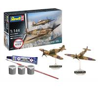 Revell 73771 Starter Kit Spitfire Mk.Ia & Hurricane Mk.I in scala 1:144 in plastica non costruita con accessori