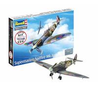 Revell 73953 Starter Kit Spitfire Mk.IIa scala 1:72, kit di modellini in plastica con colori di base, colla modello e pennello