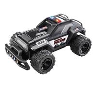 Revell Control 24455 RC Car Highway Police, telecomando GHz, LED luce blu, batteria di guida, pneumatici grandi, auto telecomandata, 28 cm, nero