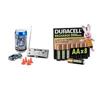 Revell Control Mini RC Auto Corsa I, 1:43, & Duracell AA Ricaricabili 8 pz, 2500mAh