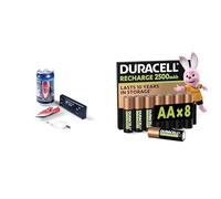 Revell Control Mini RC Barca, 2.4GHz/batteria, 8+ anni, & Duracell AA Ricaricabili 8 pz, 2500mAh