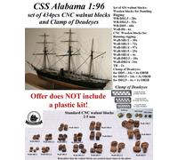 Revell CSS Alabama 1:96 - set di 434 pezzi blocchi di noce CNC e morsetto di ...