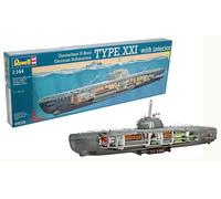 Revell - Deutsches U-Boot/German Submarine Type XXI con interno, 1/144, 05078