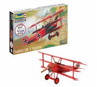 Revell Fokker DR.1 Triplano 74116 - Kit di modellino in plastica non costruito, scala 1:72, con accessori