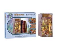 Revell Tiny Adventures Tiny Adventures - Bridgerton Into the Light Book Nook - con illuminazione a LED, miniatura 3D fai da te in legno