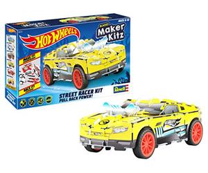 Revell- Twinduction-Macchina Giocattolo 1:32 con Saltatore Hot Wheels Maker Kitz-Assemblaggio e partenza, con Motore di ritiro (Pull Back), Colore Giallo, 50313