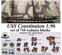Revell USS Constitution, United States 1:96 - set di 718 blocchi di noce per ...