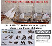 Revell USS Kearsarge 1:96 - set 540 pezzi blocchi di noce CNC per modello. Ne...