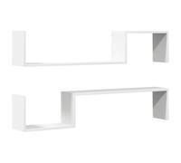 AX 2 Mensole Montaggio Invisibile Bianco 100x15x20cm Libri Ripiano Parete 807268