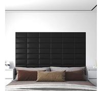 Revera Pannelli Murali 12 pz Neri 30x15 cm in Similpelle 0,54 m²