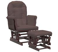 Revera Poltrona Glider con Sgabello Marrone in Tessuto