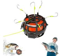 Reverse Bottom Bait Cage Fishing Hook, 360° Floating Bait Cage Fishing Hook, 6-Hook Reverse Bottom Rig, Compatible with Powder, Pellet and Block Baits for Carp, Catfish (No 12)