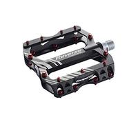 Pedale Inverso Escape Pro Nero-Rosso per MTB, Leggero e Resistente in Alluminio CNC