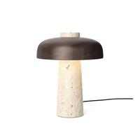 Audo Reverse Lampada da Tavolo Travertino e Ottone Brunito