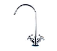 Reverse Osmosis RO Drinking Water Filter Faucet Zinc Alloy 1/4" Double Handle Core Gooseneck Water Purifier Faucet