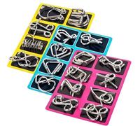 Reverse Thinking Puzzles for Adults & Kids, Physics Mind Metal Puzzles Brain Teaser Set, Logic Training IQ Game Gift, Durable Metal Wire Disentanglement Toys for Focus & Patience (24PCS)