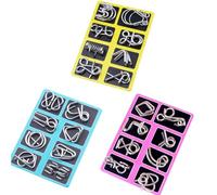 Reverse Thinking Puzzles, Physics Mind Metal Puzzles Unlock Interlock Game Metal Puzzle Set of 24 with Pouch for Party Favor Challenge (Style 7)