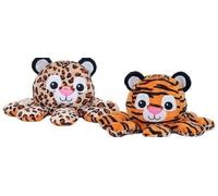 REVERSIBILE OCTOPUS JUNGLE PELUCHE SCIMMIETTA/GIRAFFA O TIGRE/LEOPARDO 30CM PZ.1