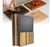 Reversibile Tagliere in Legno Double-face, Set di 3 Taglieri a Forma di Libro, Adatto Alla Lavastoviglie Vassoio da Cucina, Antiscivolo Tagliere da Cucina per Carne, Pane, Verdure e Frutta