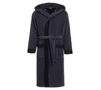 Revise RE-855 Accappatoio da uomo con fibra di bambù - asciugamano -sauna - piscina - grigio/nero - M