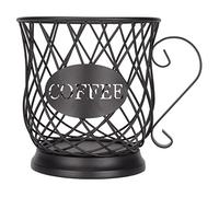 Revisore di ferro porta pod organizer grande capacità arrugginita ideale per la conservazione di capsule di caffè in casa. Ufficio e caffè nero. (Nero)