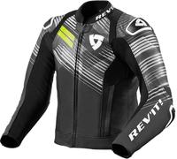 Revit Apex Giacca in pelle moto, nero/bianco/giallo, Taglia 50