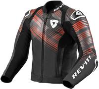 Revit Apex Giacca in pelle moto, nero/rosso, Taglia 54