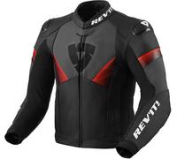 Revit Argon 2 giacca in pelle moto traforata, nero-rosso, taglia 56 per maschi