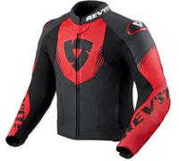 Revit Argon 3, giacca in pelle traforata 56 male Nero/Rosso Fluo