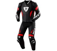 Revit Argon 3, tuta in pelle 2pz. traforata 48 male Nero/Rosso Fluo