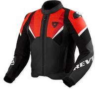Revit Automate giacca in pelle da moto traforata, nero-rosso, taglia 52 per maschi