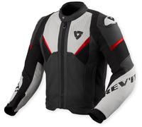 Revit Automate giacca in pelle da moto traforata, nero/grigio chiaro, Taglia 48