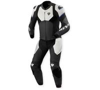 Revit Beta 2 Tuta in pelle da moto in 2 pezzi traforata, Grigio chiaro/nero/bianco, Taglia 56