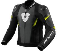 REV'IT! Giacca moto Control pelle traforata nero-giallo fluo Uomo Taglia 46