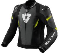 Revit Control giacca in pelle moto traforata, nero/giallo, Taglia 56