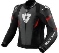 Revit Control, giacca in pelle/tessuto 52 male Nero/Rosso Fluo