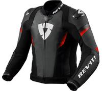 Giacca moto in pelle Revit Control nero-rosso fluo 46