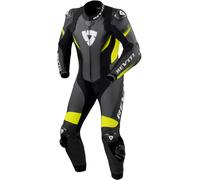 Revit Control Tuta in pelle da moto di un pezzo, nero/giallo, Taglia 56