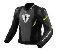 REV'IT! Giacca moto Revit Control in pelle traforata Nero-Giallo Fluo Uomo 48