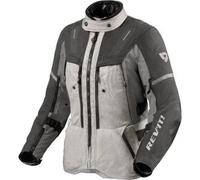 Revit Sand 5 H2O impermeabile Giacca tessile moto da donna, nero-grigio-argento, taglia 36 per donne