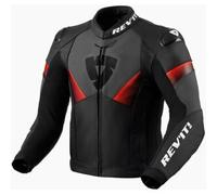 Rev'it Giacca in Pelle Revit Argon 2 Nero Neon Rosso UOMO 52