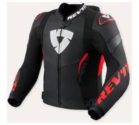 Rev'it Giacca In Pelle Revit Argon 3 Pro Nero Neon Rosso UOMO 48