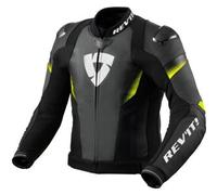 Rev'it Giacca In Pelle Revit Control Nero Giallo Neon UOMO 52