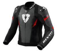 Revit Control giacca in pelle moto traforata, nero-rosso, taglia 48 per maschi