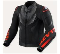 Rev'it Giacca In Pelle Revit Hyperspeed 3 Air Nero Neon Rosso UOMO 50