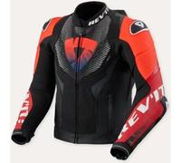 Revit Hyperspeed 3 Pro Giacca di pelle da motociclista, nero-rosso, taglia 52 per maschi