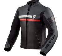 Revit Mile Giacca in pelle per moto, nero-bianco-rosso, taglia 48